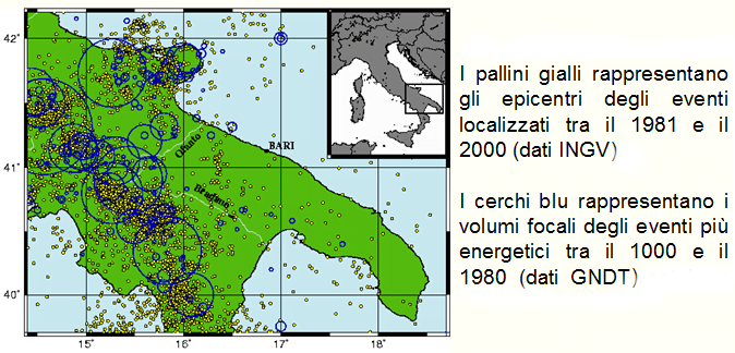 Piccoli e grandi terremoti recenti e passati