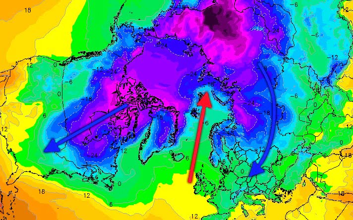 Temperature al suolo emisfero boreale