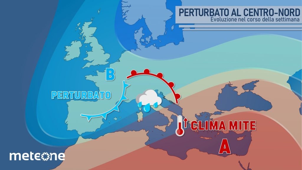 Italia spezzata in due maltempo al Nord clima mite al sud